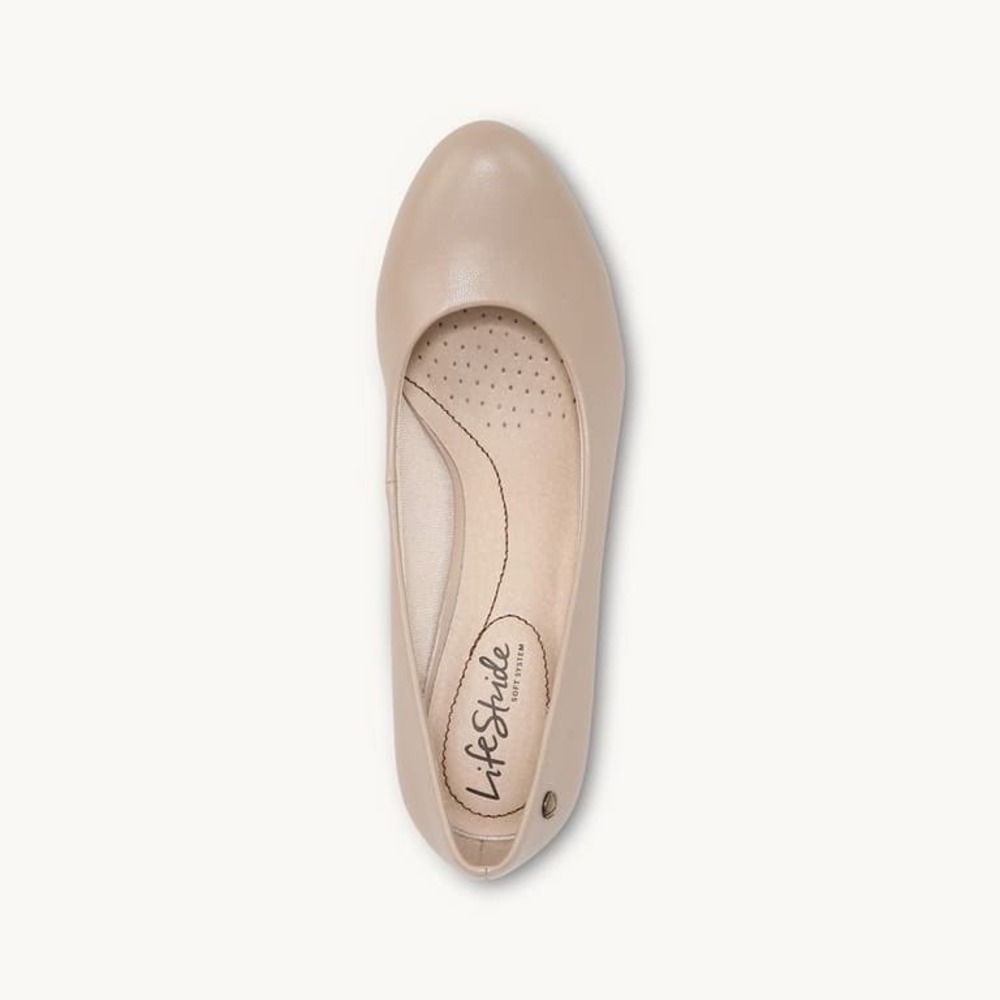 LifeStride Parigi Pump Taupe Womens Sz 7.5M Round Toe Kitten Heel Dress Shoe NEW - Picture 9 of 12